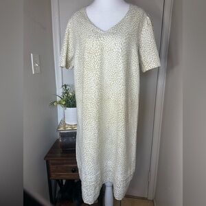 Nicole Miller Cream Textured Midi Dress women size large